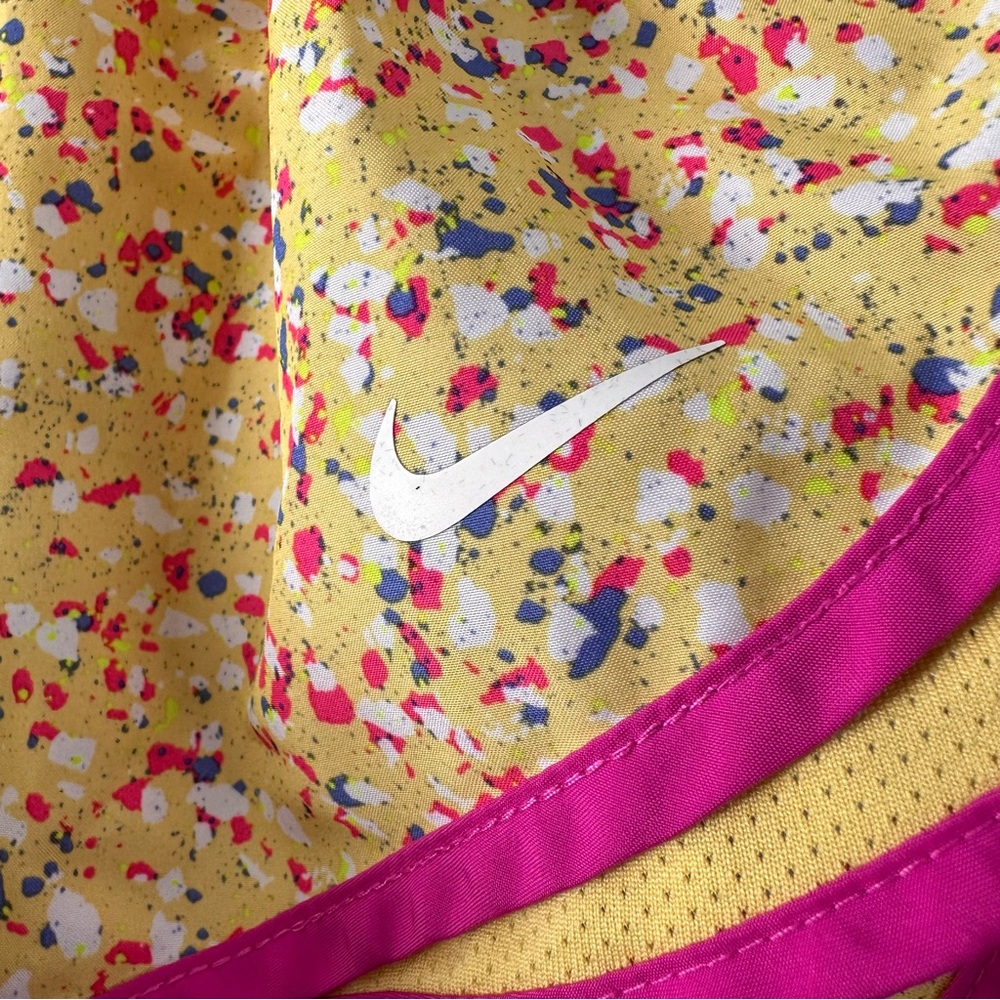 Nike Dri-Fit Lined Athletic Shorts | Yellow + Pink Confetti - Picture 2 of 7